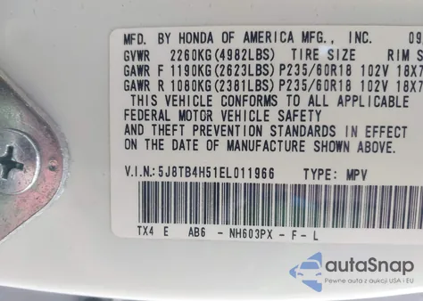 2014 Acura Rdx z USA, uszkodzony, nr VIN 5J8TB4H51EL011966
